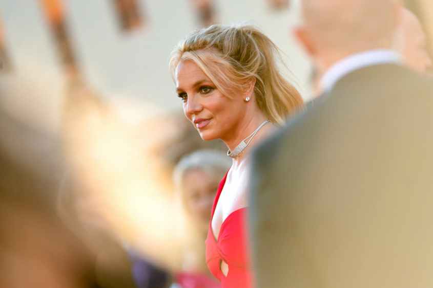 US singer Britney Spears arrives for the premiere of Sony Pictures' "Once Upon a Time... in Hollywood" at the TCL Chinese Theatre in Hollywood, California on July 22, 2019. (Photo by VALERIE MACON / AFP)        (Photo credit should read VALERIE MACON/AFP via Getty Images)