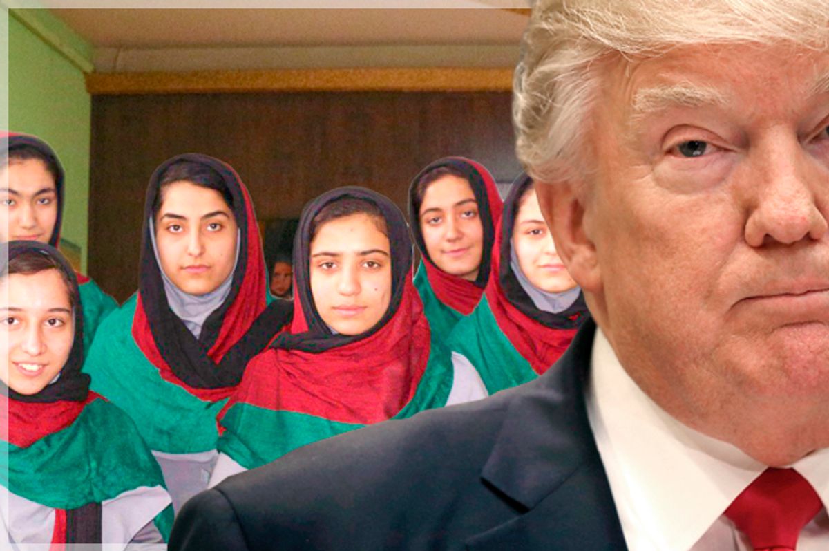 Afghanistan’s all-girl robotics team (First Global/Getty/Mark Wilson)