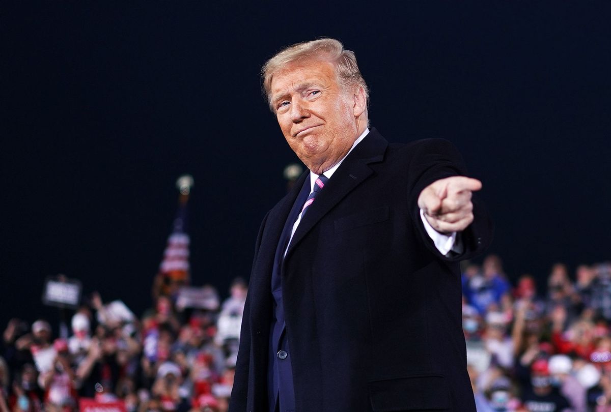 US President Donald Trump arrives for a campaign rally at Pittsburgh International Airport in Moon Township, Pennsylvania on September 22, 2020. (MANDEL NGAN/AFP via Getty Images)