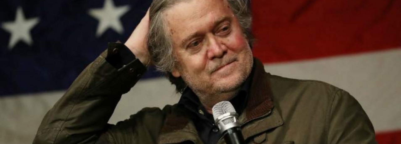 Steve Bannon speaks before introducing Republican Senatorial candidate Roy Moore during a campaign event at Oak Hollow Farm on December 5, 2017 in Fairhope, Alabama. 