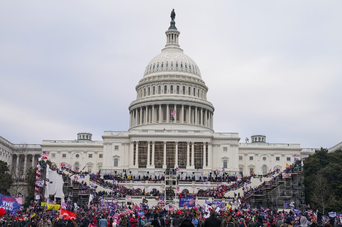 Protestors loyal to President Donald Trump rally at the U.S. Capitol in Washington on Jan. 6, 2021. 