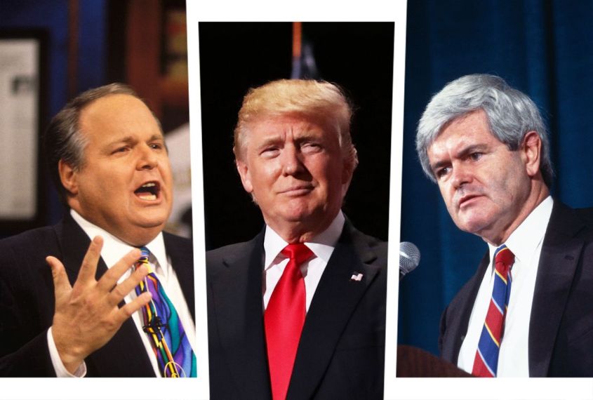 Rush Limbaugh, Donald Trump and Newt Gingrich (Photo illustration by Salon/Getty Images)