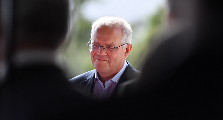 Scott Morrison on Day 17 of the 2022 federal election campaign (Image: AAP Image/Mick Tsikas)