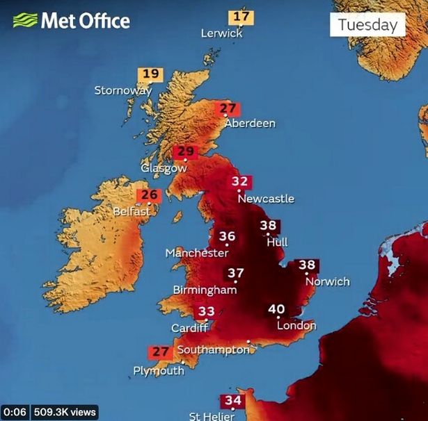 Brits have been warned to stay indoors as life-threatening temperatures are due to blast the UK