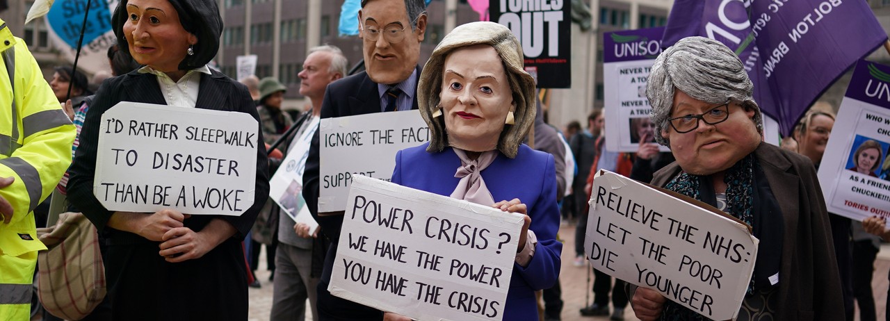 PM Liz Truss protested in Birmingham, UK