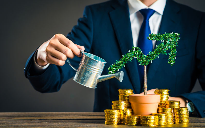 Businessman money tree