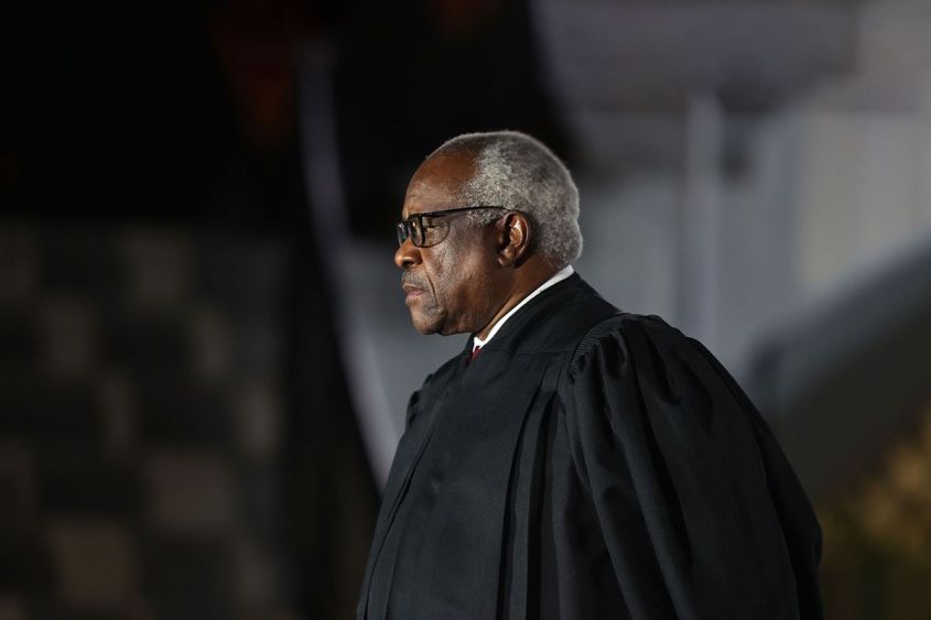 Supreme Court Associate Justice Clarence Thomas attends the ceremonial swearing-in ceremony for Amy Coney Barrett to be the U.S. Supreme Court Associate Justice on October 26, 2020 in Washington, DC. (Tasos Katopodis/Getty Images)