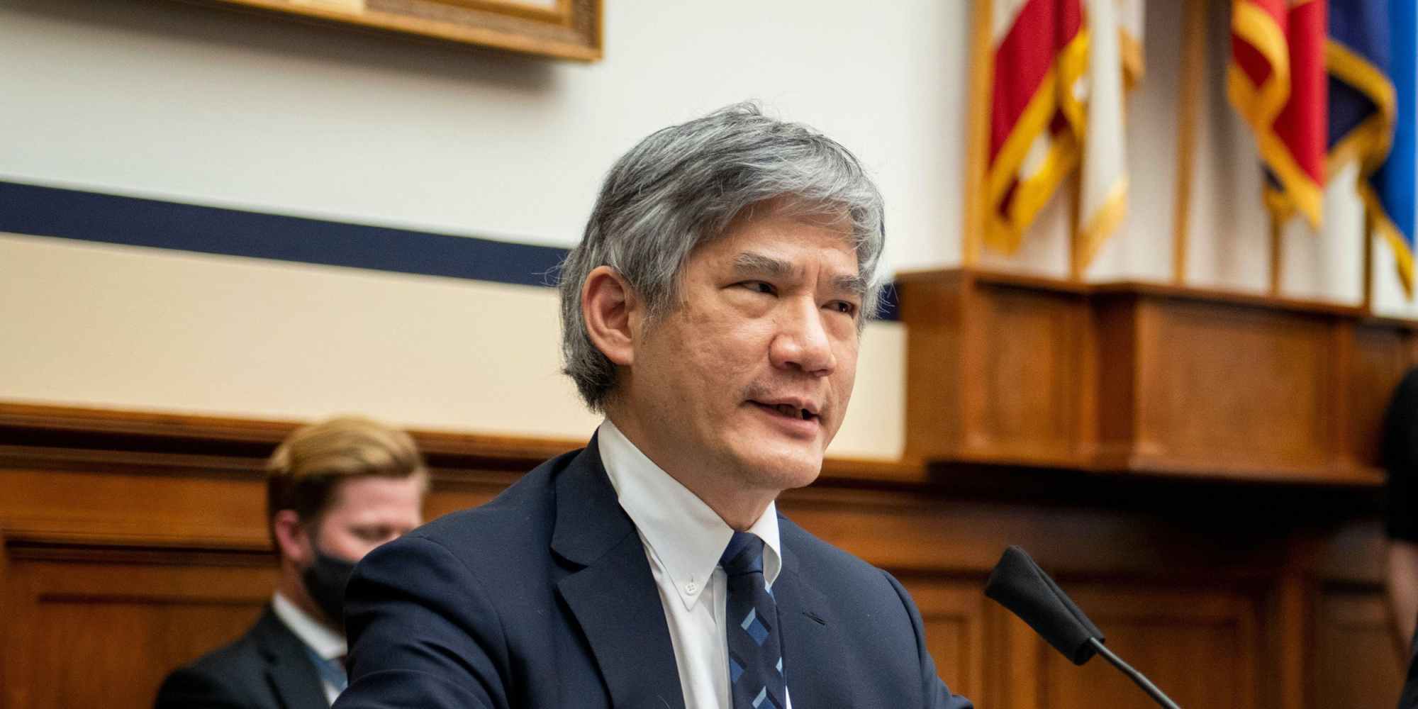 Gilman Louie, America’s Frontier Fund’s co-founder and CEO, responds to questions during a House Armed Services Committee, Washington, D.C., March 12, 2021.