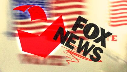 Fox News and vote ballot over American flag