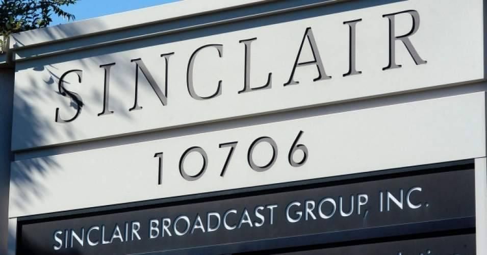 A sign for Sinclair Media. 