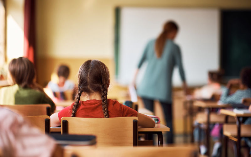 Classmates learning in the classroom.