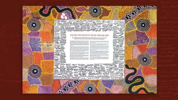The Uluru Statement against FN art background