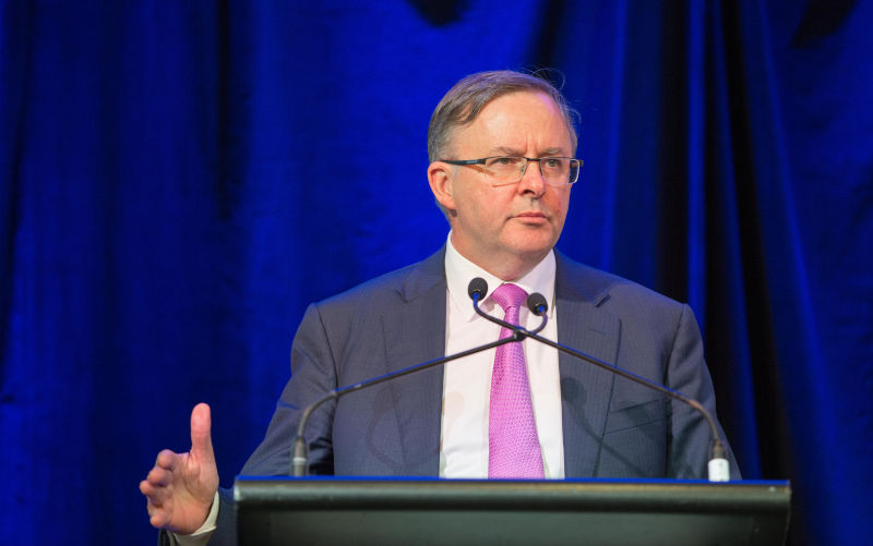 Anthony Albanese speaking at a business conference in Melbourne c.2013 Image: Alamy /manwithacamera.com.au