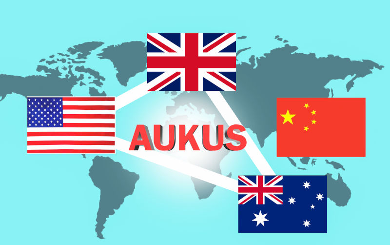 American,-British,-Australian-security-military-alliance.-Relations-between-AUKUS-and-China. Image: iStock / Sergei Chuyko American, British, Australian security military alliance. Relations between AUKUS and China.