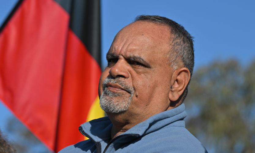 Former AFL player Michael Long in Canberra as part of his recreating his Long Walk in 2004, Wednesday, September 13, 2023. Image: AAP/Mick Tsikas
