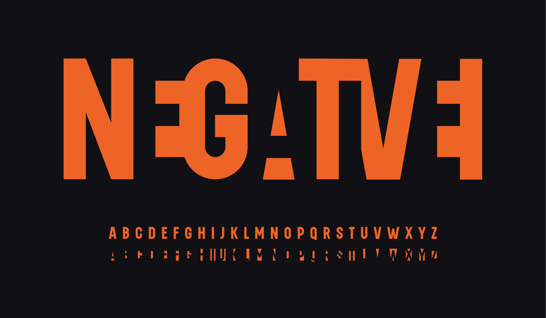 Negative Space Cut letter set, double fused together font. Modern high alphabet, contemporary narrow type for logo, monogram and headline. Vector typography design Image:iStock/ Anhelina Lisna