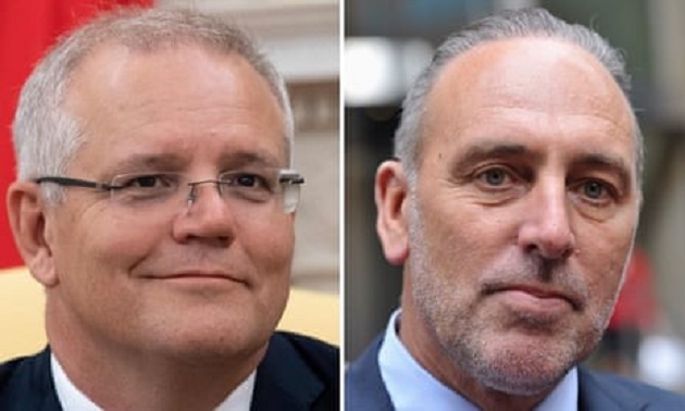 Scott Morrison and Brian Houston