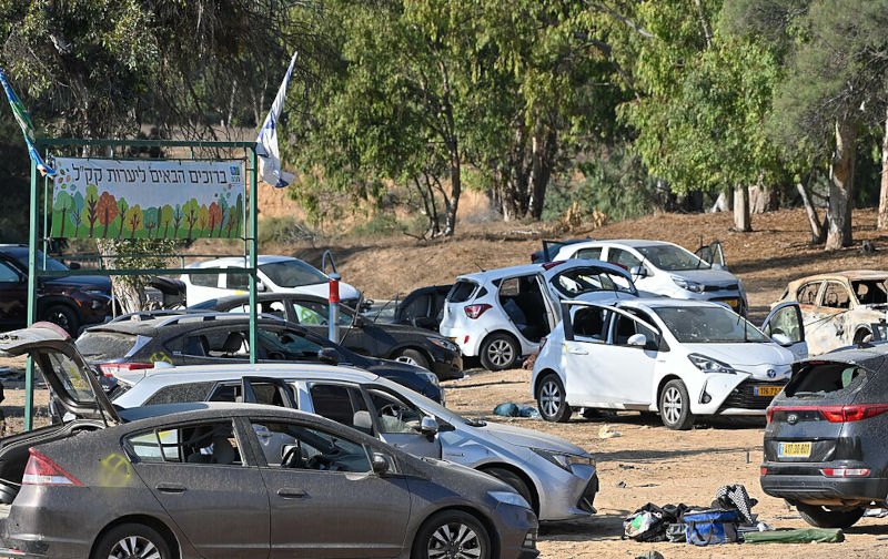Gaza envelope after coordinated surprise offensive on Israel.