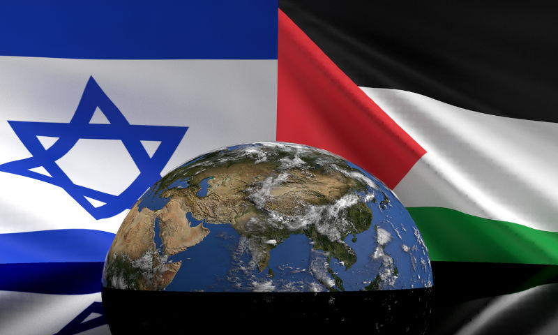Israel Palestine flag star earth world global planet.