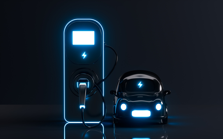 Automobile charging pile is charging the car, electric vehicle charging concept. Image: iStock/ Tingting Ji