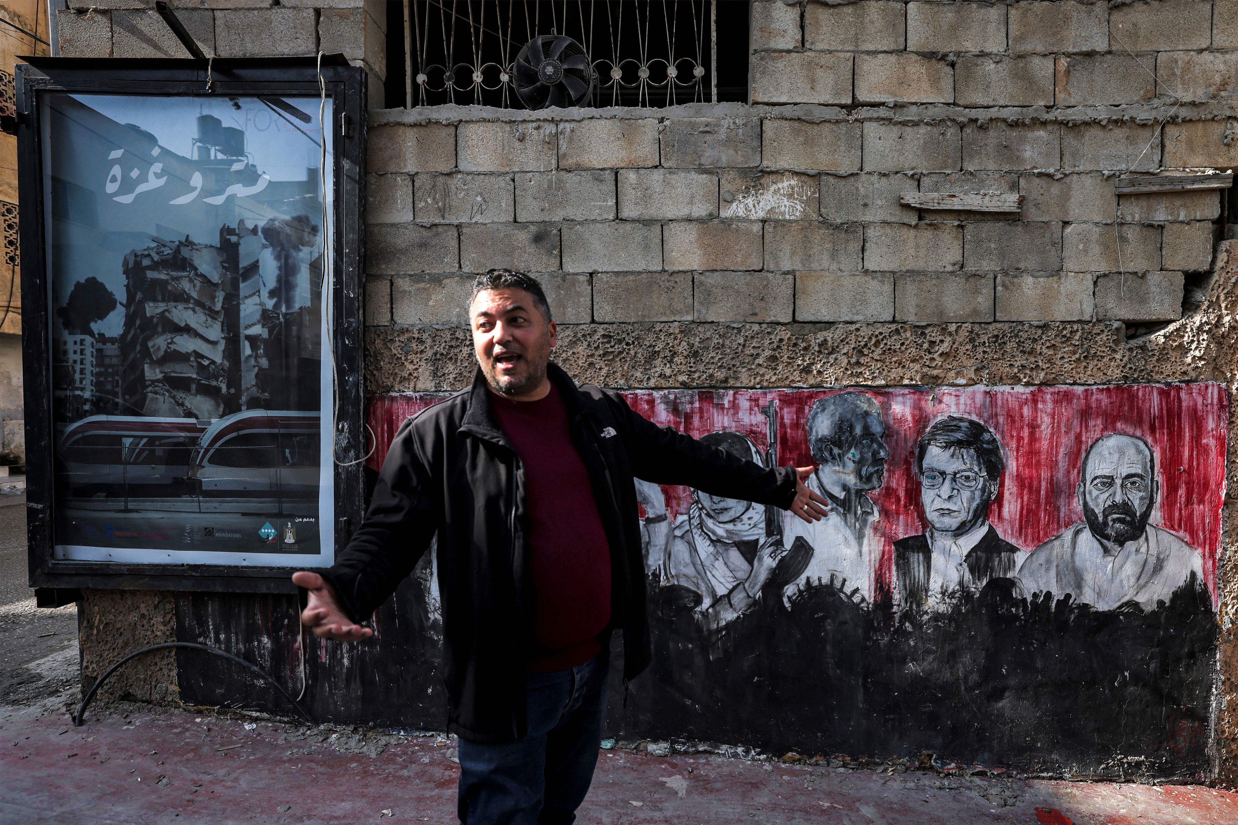 Freedom Theatre producer Mustafa Sheta outside the playhouse