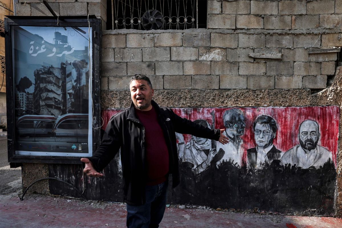 Freedom Theatre producer Mustafa Sheta outside the playhouse