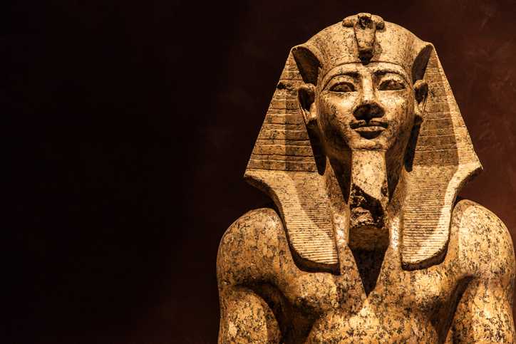 Pharaoh Amnhotep II, 1400 BC, statue made of granite. Image: iStock