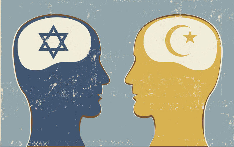 Profiles with Islamic and Jewish symbols.