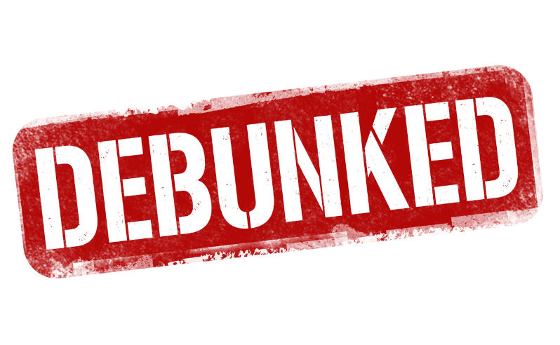 Debunked-rubber-stamp. Image: iStock / roxanabalint Debunked rubber stamp.