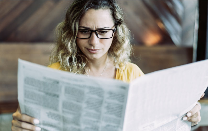 Young woman reading.