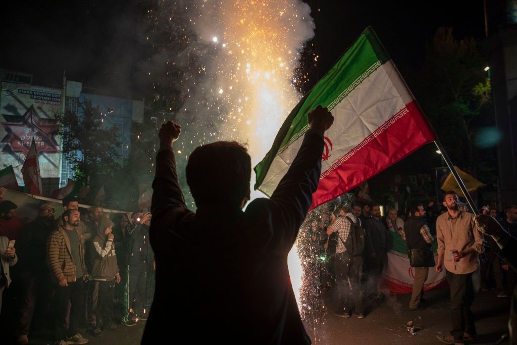 Iranians gather in support of the attack on Israel