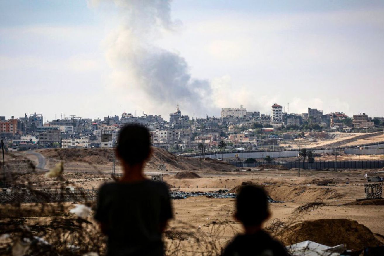 Palestinians have fled Gaza's Rafah amidst Israeli airstrikes.