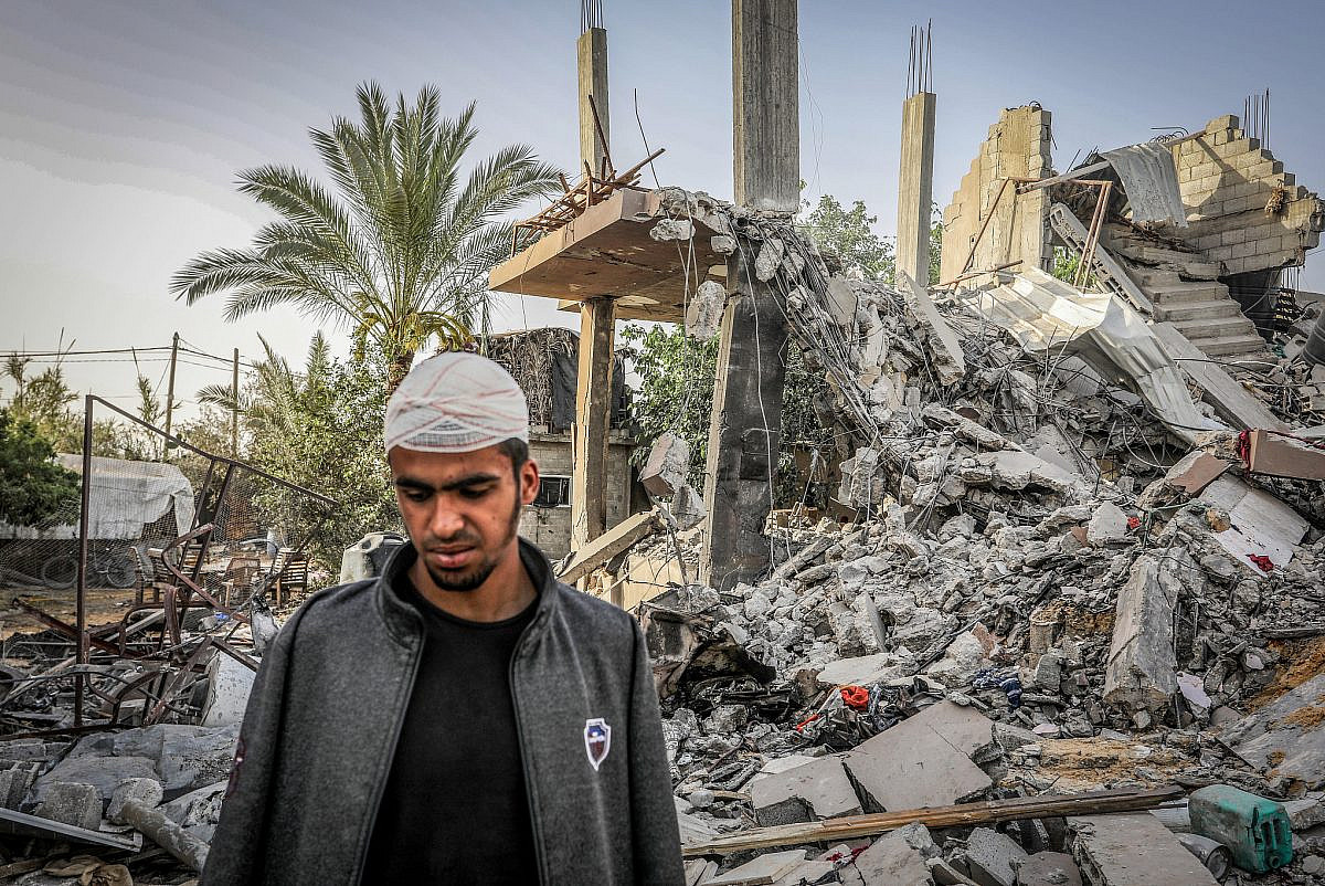 Palestinians inspect a house that was destroyed in an Israeli air strike, in the city of Rafah, southern Gaza Strip, April 24, 2024. (Abed Rahim Khatib/Flash90) Palestinians inspect a house that was destroyed in an Israeli air strike, in the city of Rafah, southern Gaza Strip, April 24, 2024. (Abed Rahim Khatib/Flash90)