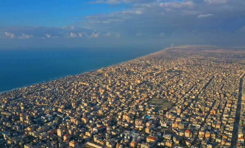 Gaza City, aerial photography by abdallah ElHajj