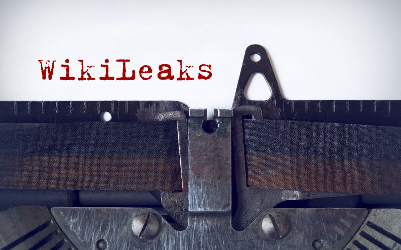 WikiLeaks typed on a tradition typewriter